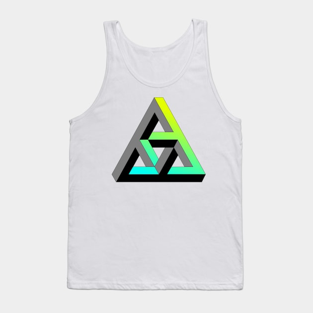 Even more impossible triangle with cyan to yellow gradient Tank Top by TRIME